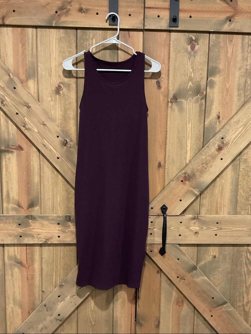 Zella Sleeveless Ribbed Midi Dress - Plum